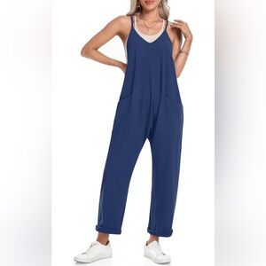 Stylish Blue Sleeveless Jumpsuit